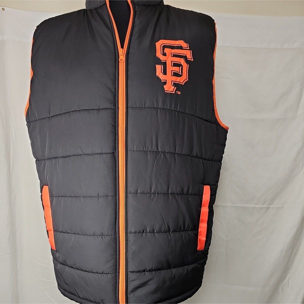 San Francisco Giants Ghirardelli Men’s Black Orange XL Puffer Full Zip Vest